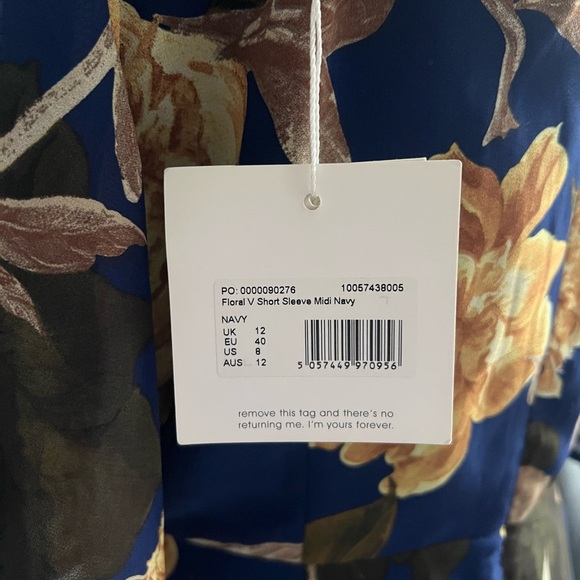 ASOS Blue and Yellow flower Dress, flutter sleeve - Picture 11 of 11